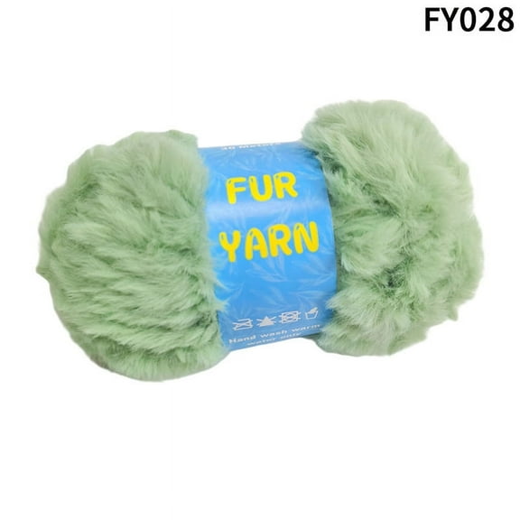 XmhyTop 1 Skeins Super Soft Fur Yarn Chunky Fluffy SoftFaux Fur Yarn for Crochet Knit-Total Length 1×30m(1×33yds,50g×1)-Light Green