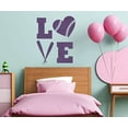 thumbnail image 3 of Teen Bedroom Décor Love Softball Vinyl Letters Art Wall Decals Stickers 23x30-Inch Plum, 3 of 6