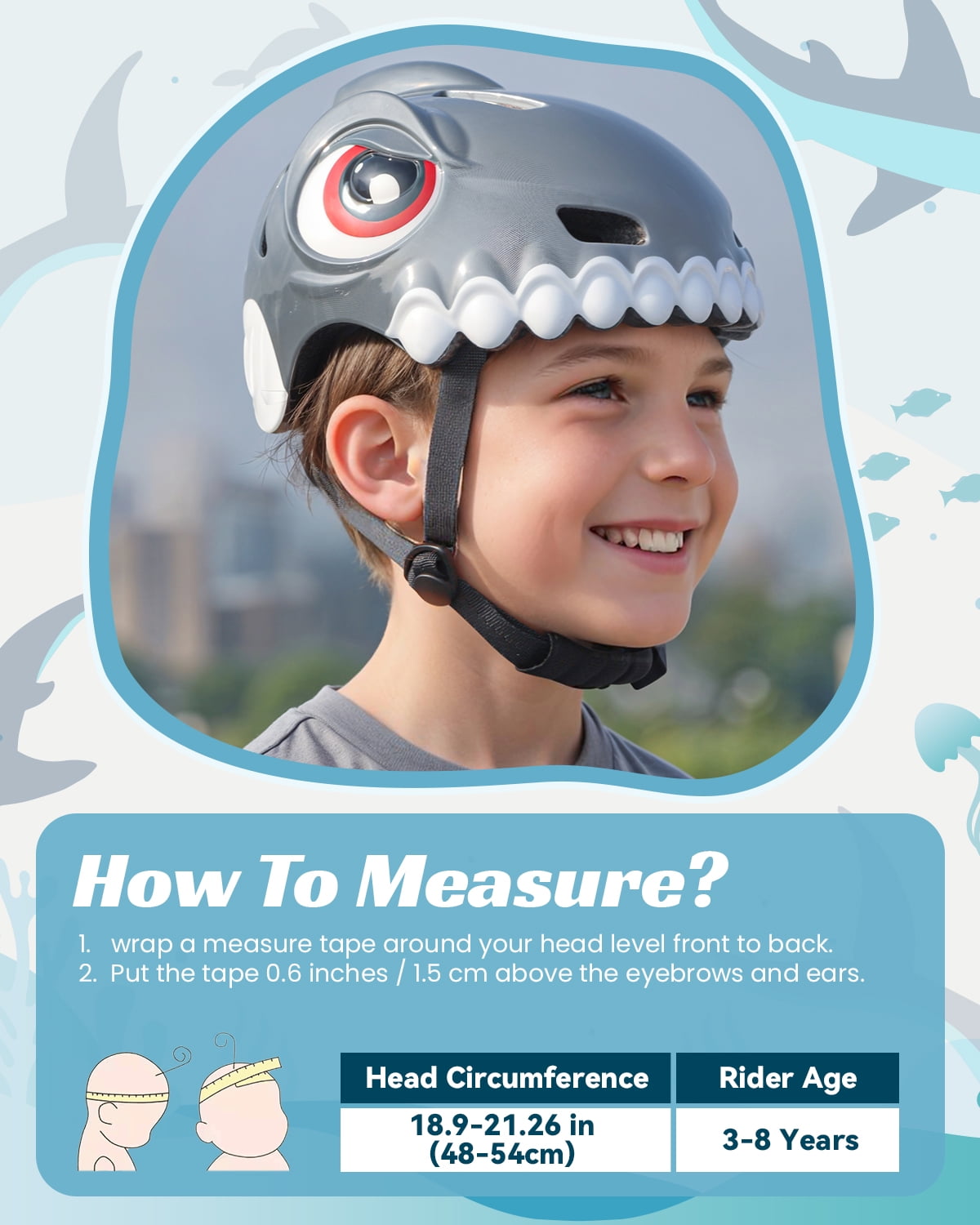 FUNWICT Bike Helmet for Kids 3-8 Years Boys Girls Breathable Lightweight Children Bicycle Helmet for Toddler Cycling Skating Scooter Skateboard