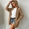 thumbnail image 4 of Wenini Women's Hooded Cable Knit Cardigan Sweater with Pockets 2026 Fall Trendy Coat Jacket, 4 of 5