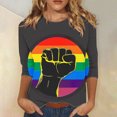 thumbnail image 2 of Penkiiy Black History Shirts for Women 3/4 Sleeve Black History Month Tshirt Loose Tops S Multicolor, 2 of 5