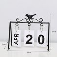 thumbnail image 4 of Desktop Perpetual Calendar Calendar Metal Eternal Calendar Page Turning for Home Office Study Room Daily Office Flip Foldable Desk Calendar Modern Home Decor Calendar, 4 of 4