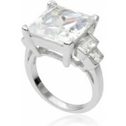 Alexandria Collection 11-7/8 Carat T.G.W. Square CZ Sterling Silver Bridal Ring