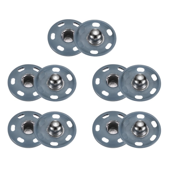 Uxcell 5 Set Sew-on Snap Buttons 19mm Metal Snap Fastener Buttons, Lake Blue
