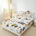 thumbnail image 4 of Castle Fairy Colorful Tractor 4pcs Bed Sheets for Kids Teens,Cartoon Truck Excavator King Sheets,Construction Vehicles Super Cozy Sheet Set,Lightweight Room Decor, 4 of 7