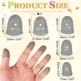 thumbnail image 2 of Uxcell Rubber Finger Tips Office 5 Sizes, 20 Pcs Guitar Fingertip Protector Silicone Thimbles for Hand Sewing Paper Sorting Money Counting Guitar Playing, Black/Gray, 2 of 6