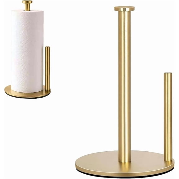 Paper Towel Holder Stand Brushed Gold Stainless Steel