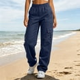 thumbnail image 6 of Women's Casual Stretchy Cargo Pants for Women with Elastic Waistband, Multi-Pockets, Zip Fly, Button Closure, Outdoor Hiking Jogging Travel Trousers, Lightweight Soft Long Pants, 6 of 9