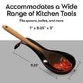 thumbnail image 4 of Omniware Simsbury Spoon Rest - Stoneware Kitchen Spoon Holder, Heat-Resistant with Lead-Free Glaze, 8.25” with Arched Handle, Dishwasher Safe for Easy Cleaning (Black), 4 of 7