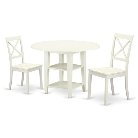 East West Furniture Dining Room Set Linen White, SUBO3-LWH-W