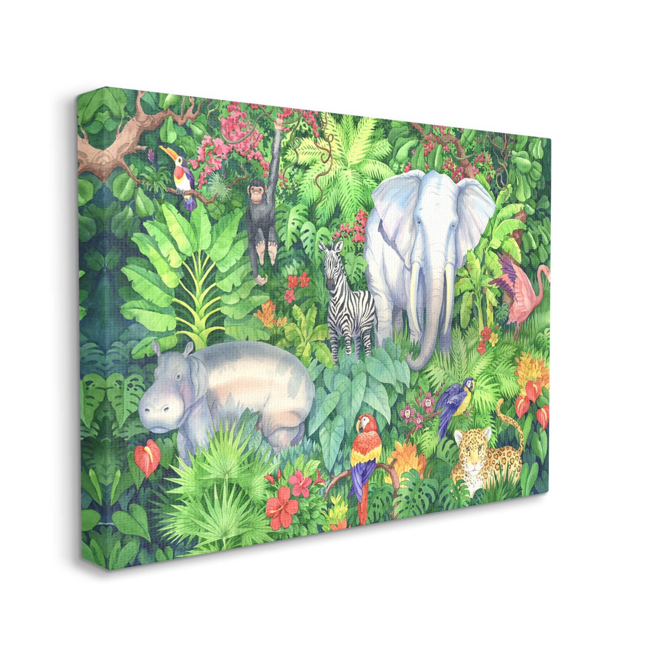 Stupell Industries Detailed Safari Animal Jungle Painting Gallery Wrapped Canvas Print Wall Art, Design by Paul Brent