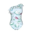 thumbnail image 7 of Fotbe Rabbit And Butterfly Women's One Piece Swimsuits One Shoulder Swimwear Ruched Tummy Control Bathing Suits Cutout Monokini-Large, 7 of 7