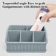 thumbnail image 5 of Caja De Almacenamiento De Silicona Soporte de silicona azul para cepillo y pasta de dientes con 6 compartimentos y bandeja de drenaje desmontable para colocar sobre la encimera del baño (1 pieza). Rkx, 5 of 8