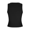 thumbnail image 7 of Womens Summer Tank Tops Ribbed Knit Slim Fit Sleeveless Henley Casual Basic Tee Button Up Going Out Blouse (M, Black), 7 of 7