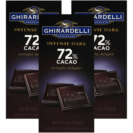 Cacao Extra Dark Chocolate - (3 Pack) Ghirardelli Chocolate Intense Dark Twilight Delight 72% Cacao Chocolate 3.5 Oz
