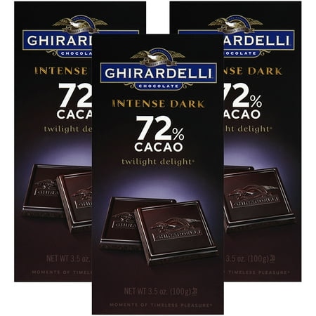 (3 Pack) Ghirardelli Chocolate Intense Dark Twilight Delight 72% Cacao Chocolate 3.5 (Best Dark Chocolate To Eat)