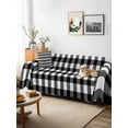 thumbnail image 3 of Farmhouse Checkered Couch Cover Sofa Covers 3 Cushion Sectional Couch, Black White Buffalo Plaid Washable Sofa Covers Slipcover Sectional Sofa Cover, Furniture Protector 71"x150", 3 of 9
