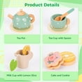 Peaoy 15PCS Wooden Tea Set Toy for Kids, Pretend Play Tea Party Set ...