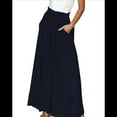 thumbnail image 3 of Pantalones Casuales para Mujer, con Cintura Elástica y Pierna , con Bolsillos. Azul Marino XXL, 3 of 9