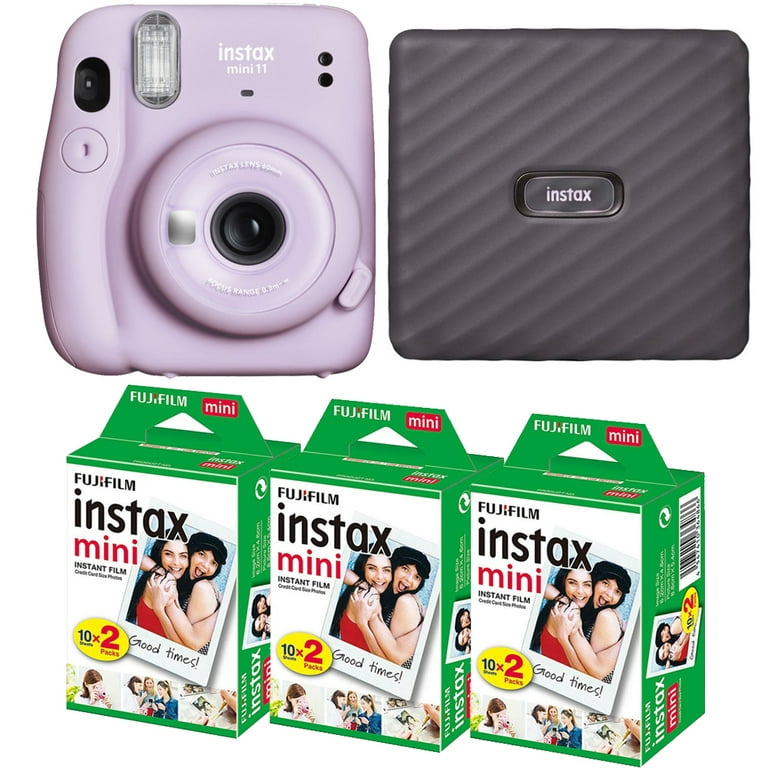 FUJIFILM INSTAX Mini 11 Instant Film Camera (Lilac Purple) + Mini Printer Kit Pack) - Walmart.com