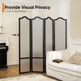 thumbnail image 3 of Jostyle 4 Panel Acrylic Room Divider Privacy Screen Translucent Folding Partition with Paulownia Wood Frame Black, Shatterproof & Space-Saving for Living Room, Bedroom, Office, 3 of 9