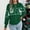 001 Green, variant on Women's Christmas Snowflake Reindeer Knitted Sweater Long Sleeve Crew Neck Xmas Print Pullover Sweater Top