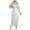 White, variant on Fesfesfes Women Dress Loose Robe Casual Dress Foundation Solid Color Large Dress Round Neck Long Sleeve Dress