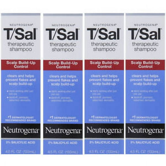 4 Pack Neutrogena T/Sal Therapeutic Maximum Strength Shampoo 4.50 oz Each