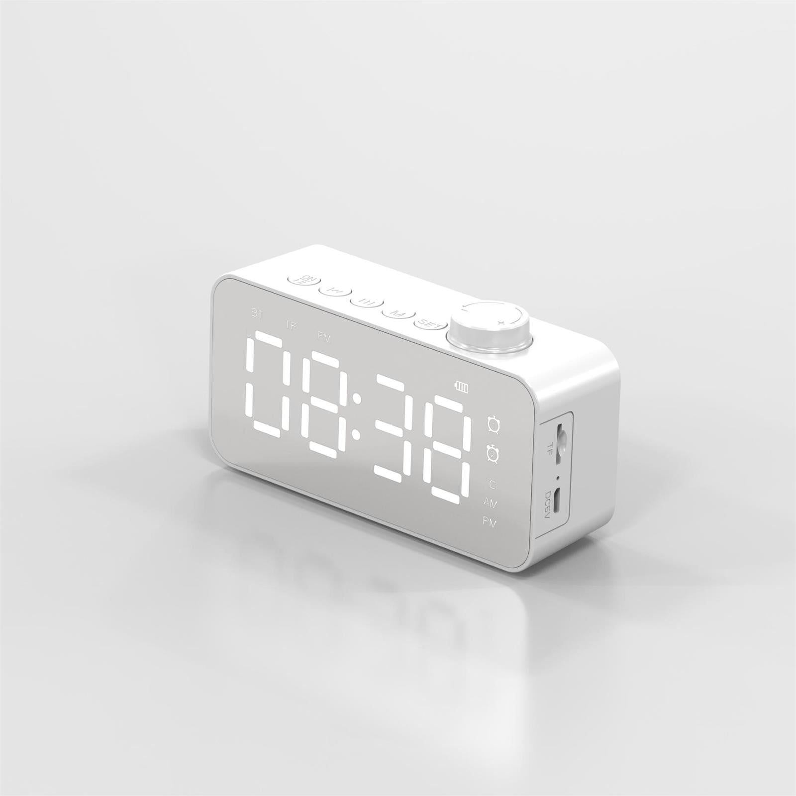 AIEOTT LED Mirror Digital Alarm Clock Big Time Display Table Alarm