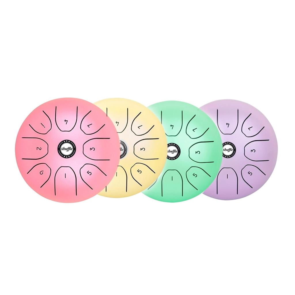 Yihuala Steel Tongue Drum 5.5In 8 Notes Ethereal Drum Tone C Keys Handpan Drum Percussion Musical Instrument with Drumstick