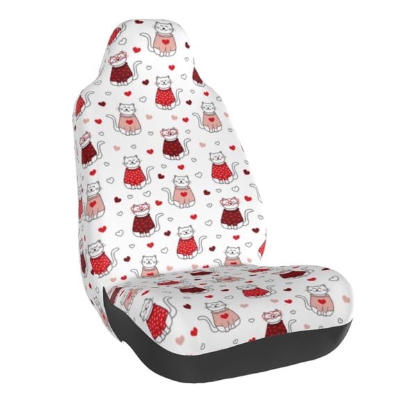 Rateoe cute cat hearts Print Car Seat Cover,Elastic Car Seat Protector,Washable Durable Automotive Seat Cover Car Interior Accessories