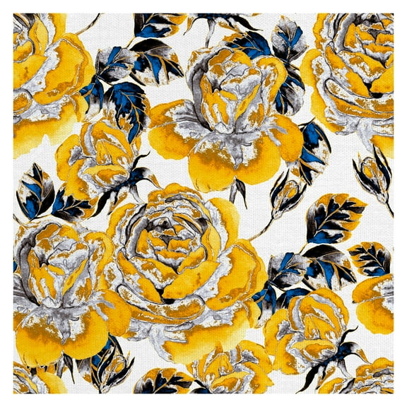 Masterpiece Art Gallery Golden Garden Flowers By Belle Maison Canvas Art Print 24" x 24"