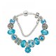 thumbnail image 1 of Pulsera con dijes para mujer, colgante de flor, cadena de hueso de serpiente con cuentas de cristal de mariposa azul, se adapta a la mayoría de las muñecas, el mejor regalo de vacaciones para mujeres Feliz Sencillez, 1 of 5
