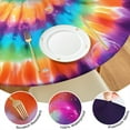 thumbnail image 4 of Rainbow Tie Dye Mandala Pattern Round Fitted Tablecloth with Elastic Edge,Dining Table Cover Waterproof,Outdoor Round Tablecloth for Camping,Dining,Indoor and Outdoor, 4 of 7