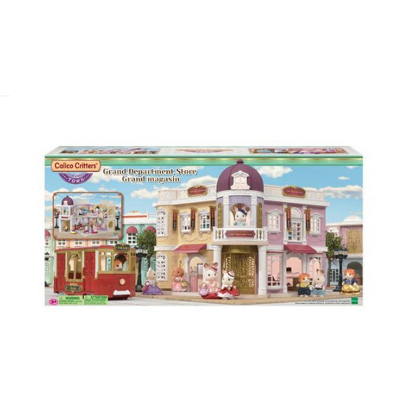 Calico Critters Town Series Grand Department Store, Fashion Dollhouse Playset with Revolving Door and Manual Elevator