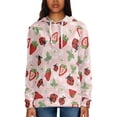 thumbnail image 2 of Garronmavis Strawberry Ladybug Women's Hoodies Pullover Lightweight Sweater Shirt Ladies Long Sleeve Pullover Tops Athletic Hooded Sweatshirts Oversize, 2 of 6