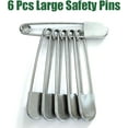 thumbnail image 5 of Solennerer 6 Pack Large Safety Pins, 5 Inches Heavy Duty Stainless Steel Oversize Safety Pins, Extra Large Pins for Blankets, Heavy Laundry, Crafts and Decorations, 5 of 7