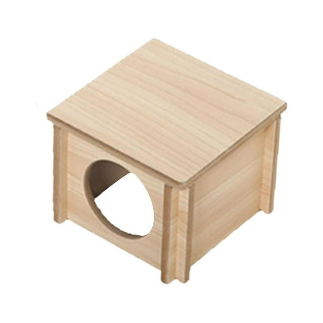 Casa de madera para hámster, escondite para hámster, plataforma de escondite, suministros de paisajismo, jaula Habitación individual