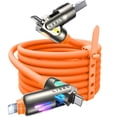 thumbnail image 1 of Cable de carga LISEN USB C a Lightning de 240 W, 4 en 1, 2 m, naranja, 1 of 8