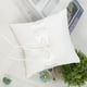 thumbnail image 3 of Almohada para Portador de Anillo, White Bowknot Ring Bearer Pillow Holder Almohada para Anillo de Bodas con Perlas de simulación Accesorios de Boda(20 * 20CM), 3 of 10