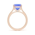 thumbnail image 2 of ANGARA Natural Cushion 3.8 ct Tanzanite Solitaire Ring with Hidden Accents in 14K Rose Gold for Women (Size-11x9mm) | December Birthstone, Anniversary, Jewelry Gift for Women | Natural Tanzanite Ring, 2 of 8