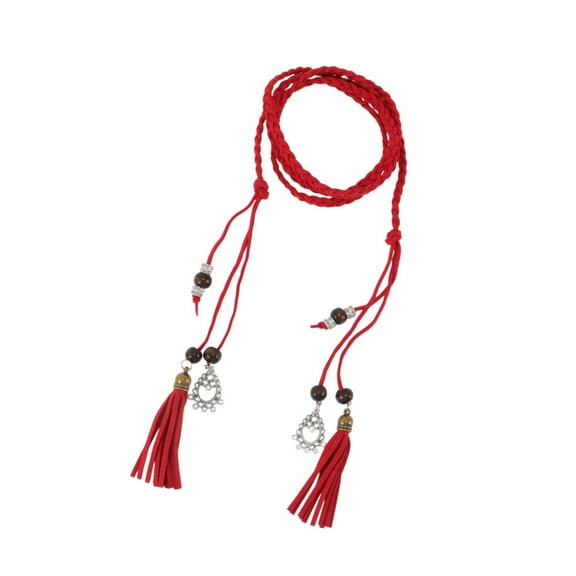 Vocoste 1 Pc Adjustable Waist Belt Elegant Ancient Style Tassel Vintage Waist Chain Women Red