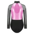 thumbnail image 2 of MSemis Kids Girls Gymnastic Leotard Bodysuit Tops Roller Skating Dance Costume Pink 10, 2 of 5