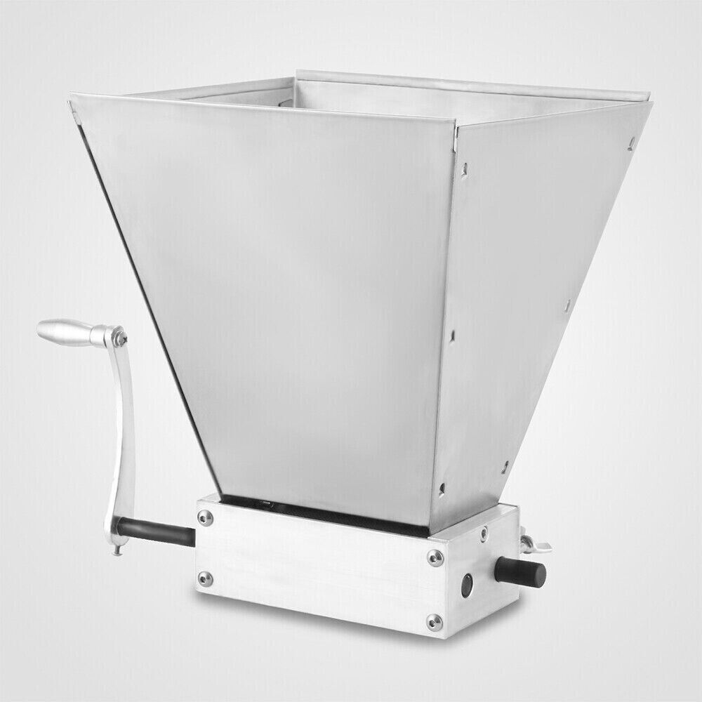 4L Manual Grain Crusher Roller Grain Mill Adjustable Low Speed Drill Corn Crusher Machine Grinder Grinding Machine Silver