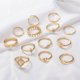 thumbnail image 5 of Juego de 13 anillos para mujer, anillos para nudillos, anillos bohemios dorados para niñas, anillos de cristal con gemas vintage, conjuntos de anillos con nudo para adolescentes, fiesta diaria, regal, 5 of 5