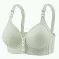 thumbnail image 4 of GUOBIOZIY Bras for Women No Underwire Front Closure Comfort Senior Wireless Snap Closing Bra Spring Summer Comfortable Bra (Light Green,XXXL), 4 of 4