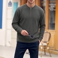 thumbnail image 3 of Tops for Men Corduroy Crew Neck Half-zip Long-sleeved Top, 3 of 8