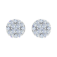thumbnail image 3 of 1/4 Carat Cluster Diamond Stud Earrings in 14K White Gold (I1-I2 Clarity), 3 of 4