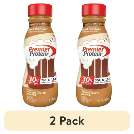 (2 pack) Premier Protein Shake, Root Beer Float Limited Time, 30g Protein, 11.5 Fl Oz, 1 Ct