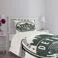 thumbnail image 5 of Ambesonne Detroit Quilted Bedspread Set 2 Pcs, Michigan Old Stamp, Twin Size, Black White Grey, 5 of 6